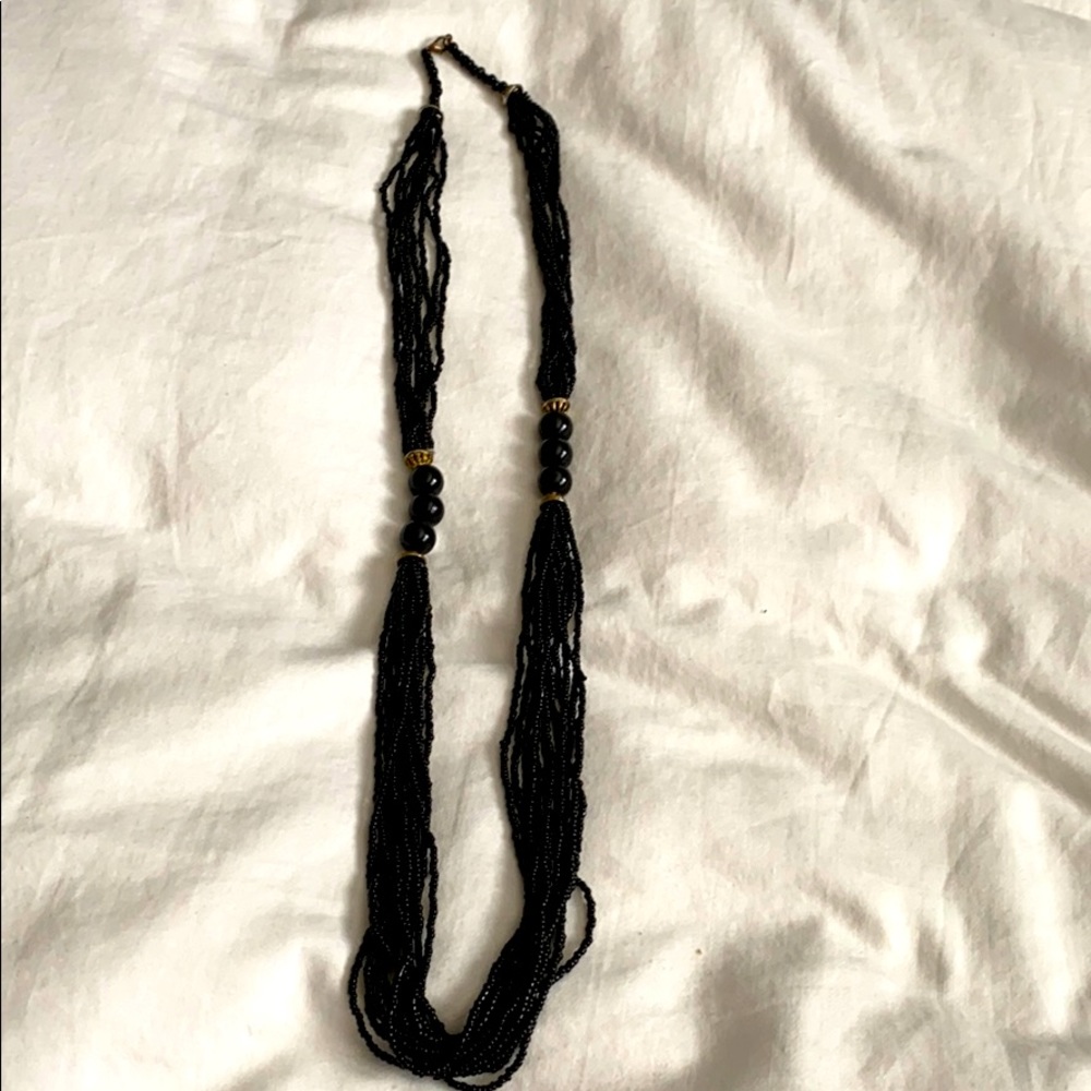 Black beaded necklace